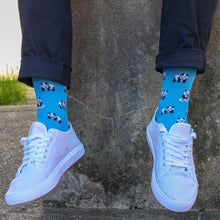 Load image into Gallery viewer, SWOLE PANDA &lt;BR&gt;
Men’s Panda Bamboo Socks &lt;BR&gt;
Blue &lt;BR&gt;
