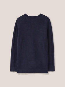 WHITE STUFF <BR>
Pentire Crew Neck Knit <BR>
Mid Teal or Plum <BR>