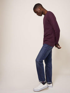 WHITE STUFF <BR>
Pentire Crew Neck Knit <BR>
Mid Teal or Plum <BR>