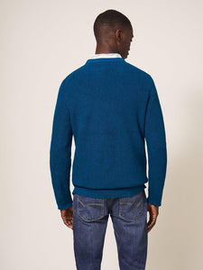 WHITE STUFF <BR>
Pentire Crew Neck Knit <BR>
Mid Teal or Plum <BR>