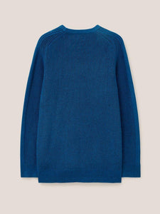 WHITE STUFF <BR>
Pentire Crew Neck Knit <BR>
Mid Teal or Plum <BR>