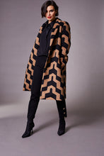 Load image into Gallery viewer, PERUZZI &lt;BR&gt;
Zig Zag Coat &lt;BR&gt;
Camel &amp; Black &lt;BR&gt;
