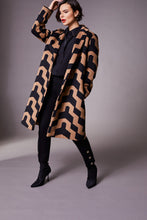 Load image into Gallery viewer, PERUZZI &lt;BR&gt;
Zig Zag Coat &lt;BR&gt;
Camel &amp; Black &lt;BR&gt;
