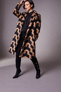 PERUZZI <BR>
Zig Zag Coat <BR>
Camel & Black <BR>
