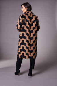 PERUZZI <BR>
Zig Zag Coat <BR>
Camel & Black <BR>