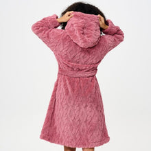 Load image into Gallery viewer, LINGADORE <BR>
Shawl Neck Fleece Robe <BR>
Dusky Pink <BR>
