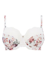 Load image into Gallery viewer, FANTASIE &lt;BR&gt;
Pippa Side Support Bra &lt;BR&gt;
White with pink roses &lt;BR&gt;
