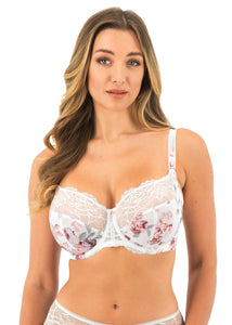 FANTASIE <BR>
Pippa Side Support Bra <BR>
White with pink roses <BR>