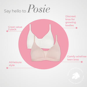 ROYCE <BR>
Twin Pack, T-Shirt bra with racer option <BR>
One Blush & One Grey <BR>