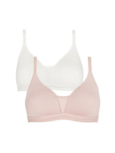 ROYCE <BR>
Twin Pack, T-Shirt bra with racer option <BR>
One Blush & One Grey <BR>