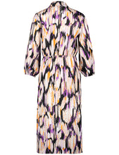 Load image into Gallery viewer, GERRY WEBER &lt;BR&gt;
Patterned blouse dress with a wrap-over skirt &lt;BR&gt;
Purple mix &lt;BR&gt;
