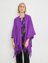 Load image into Gallery viewer, GERRY WEBER &lt;BR&gt;
Simple cape with fringes &lt;BR&gt;
Purple &lt;BR&gt;

