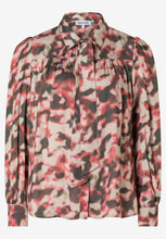 Load image into Gallery viewer, MORE &amp; MORE &lt;BR&gt;
Pussy bow blouse with watercolor print&lt;BR&gt;
Multi &lt;BR&gt;
