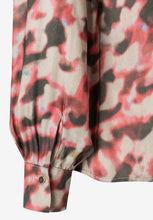 Load image into Gallery viewer, MORE &amp; MORE &lt;BR&gt;
Pussy bow blouse with watercolor print&lt;BR&gt;
Multi &lt;BR&gt;
