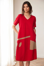 Load image into Gallery viewer, PERUZZI <BR>
Colour Trim Dress <BR>
Red <BR>

