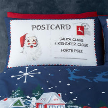 Load image into Gallery viewer, CATHERINE LANSFIELD &lt;BR&gt;
Retro Father Christmas Duvet Set &lt;BR&gt;
Navy, White &lt;BR&gt;

