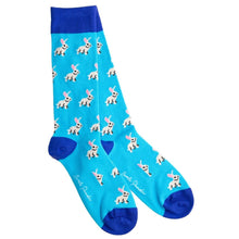 Load image into Gallery viewer, SWOLE PANDA &lt;BR&gt;
Men’s Rabbit Bamboo Socks &lt;BR&gt;
Turquoise &lt;BR&gt;

