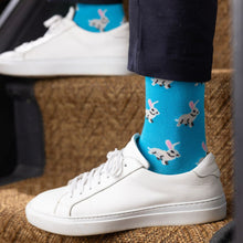 Load image into Gallery viewer, SWOLE PANDA &lt;BR&gt;
Men’s Rabbit Bamboo Socks &lt;BR&gt;
Turquoise &lt;BR&gt;
