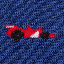 Load image into Gallery viewer, SWOLE PANDA &lt;BR&gt;
Men’s Racing Car Bamboo Socks &lt;BR&gt;
Navy &amp; red &lt;BR&gt;
