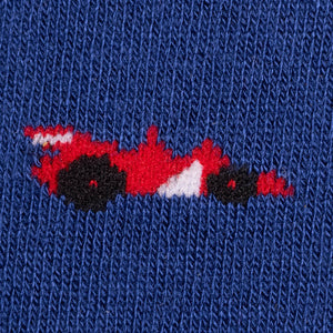 SWOLE PANDA <BR>
Men’s Racing Car Bamboo Socks <BR>
Navy & red <BR>