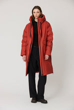 Load image into Gallery viewer, TANTA <BR>
Rime Outerwear Long Puffer Coat <BR>
Red Ochre <BR>
