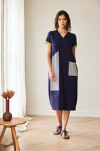 Load image into Gallery viewer, PERUZZI <BR>
V Neck Dress <BR>
Navy <BR>
