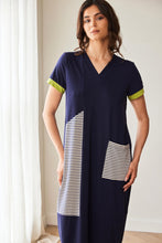 Load image into Gallery viewer, PERUZZI <BR>
V Neck Dress <BR>
Navy <BR>
