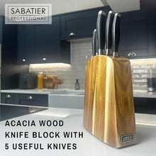 Load image into Gallery viewer, TAYLORS EYE WITNESS <BR>
5pc Acacia Wood Knife Block <BR>
