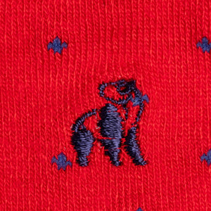 SWOLE PANDA <BR>
Mens Spotted Bamboo Socks <BR>
Red <BR>