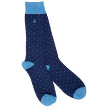 Load image into Gallery viewer, SWOLE PANDA &lt;BR&gt;
Men’s Spotted Bamboo Socks &lt;BR&gt;
Sky Blue &lt;BR&gt;
