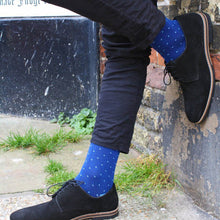 Load image into Gallery viewer, SWOLE PANDA &lt;BR&gt;
Men’s Spotted Bamboo Socks &lt;BR&gt;
Sky Blue &lt;BR&gt;
