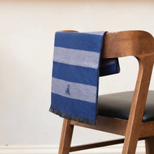 Load image into Gallery viewer, SWOLE PANDA &lt;BR&gt;
Men’s Stripe Bamboo Scarf &lt;BR&gt;
Grey &amp; Blue&lt;BR&gt;
