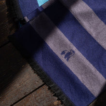Load image into Gallery viewer, SWOLE PANDA &lt;BR&gt;
Men’s Stripe Bamboo Scarf &lt;BR&gt;
Grey &amp; Blue&lt;BR&gt;
