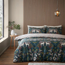 Load image into Gallery viewer, CATHERINE LANSFIELD &lt;BR&gt;
Magestic Stag Duvet Cover Set &lt;BR&gt;
Green Multi &lt;BR&gt;

