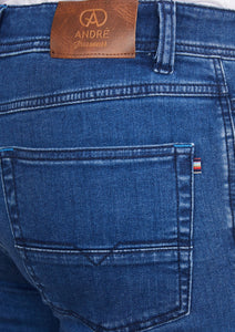 ANDRE <BR>
Sanchez jeans <BR>
Mid-blue, Worn <BR>