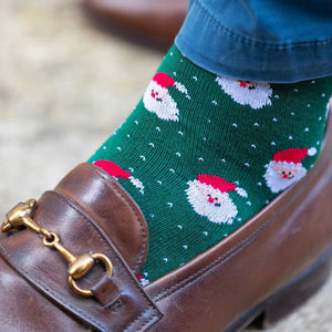 SWOLE PANDA <BR>
Men’s Santa Claus Bamboo Socks <BR>
Bottle Green <BR>