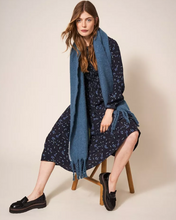 Load image into Gallery viewer, WHITE STUFF&lt;BR&gt;
Aneth Dress&lt;BR&gt;
Black/ Blue&lt;BR&gt;

