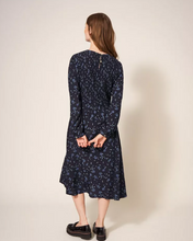 Load image into Gallery viewer, WHITE STUFF&lt;BR&gt;
Aneth Dress&lt;BR&gt;
Black/ Blue&lt;BR&gt;
