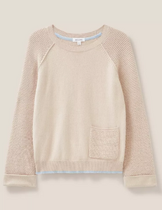 WHITE STUFF<BR>
Tyne Knit Jumper<BR>
Natural<BR>