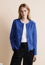 Load image into Gallery viewer, STREET ONE&lt;BR&gt;
Velour Jacket&lt;BR&gt;
Blue&lt;BR&gt;
