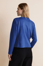 Load image into Gallery viewer, STREET ONE&lt;BR&gt;
Velour Jacket&lt;BR&gt;
Blue&lt;BR&gt;
