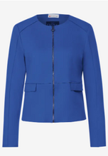 Load image into Gallery viewer, STREET ONE&lt;BR&gt;
Velour Jacket&lt;BR&gt;
Blue&lt;BR&gt;
