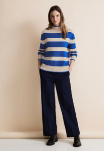 STREET ONE<BR>
Stripe Sweater<BR>
Blue<BR>