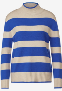 STREET ONE<BR>
Stripe Sweater<BR>
Blue<BR>