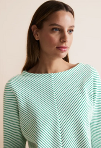 STREET ONE<BR>
Structured Shirt<BR>
Green/White<BR>