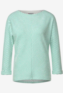 STREET ONE<BR>
Structured Shirt<BR>
Green/White<BR>