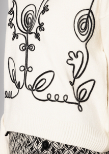 MORE & MORE <BR.
Embroidered Jumper <BR>
Off White <BR>