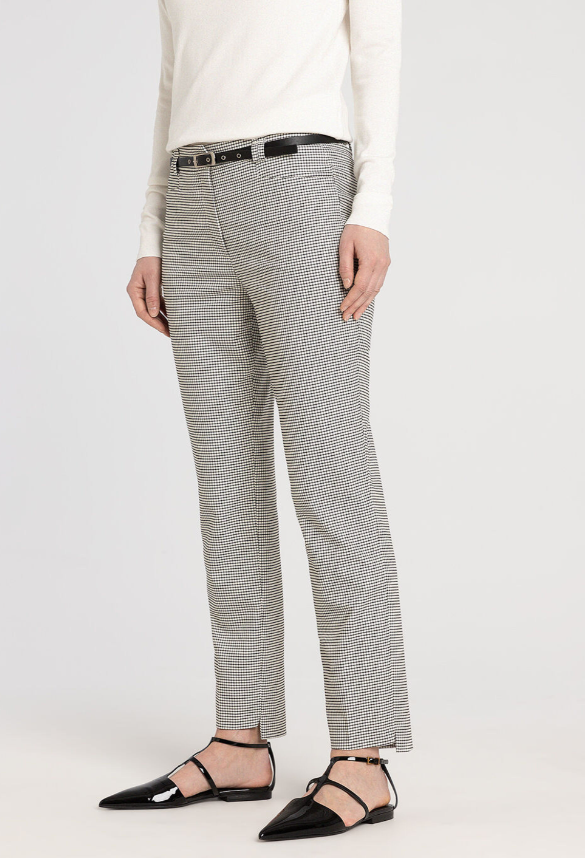 MORE&MORE<BR>
Check Trousers<BR>
Black<BR>