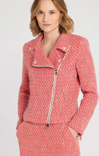 Load image into Gallery viewer, MORE AND MORE&lt;BR&gt;
Tweed Jacket&lt;BR&gt;
Coral&lt;BR&gt;
