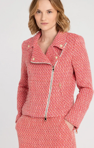 MORE AND MORE<BR>
Tweed Jacket<BR>
Coral<BR>